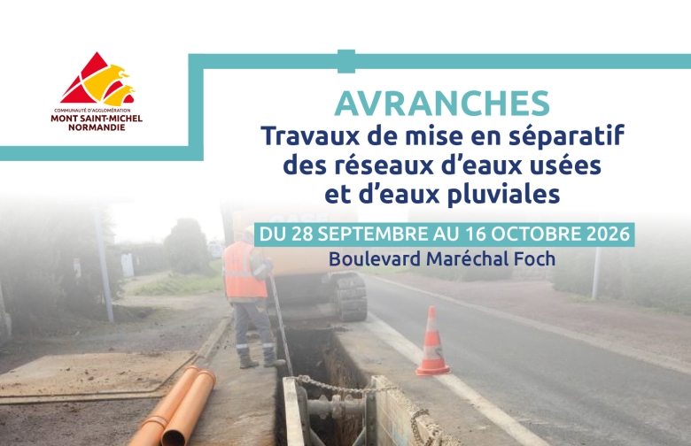 Travaux d'assainissement à Avranches
