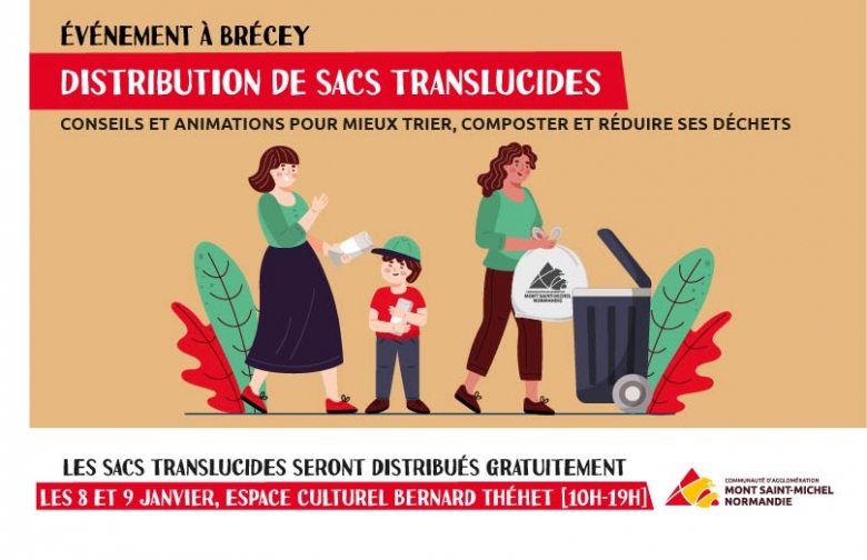 Distribution de sacs poubelle à Brécey 