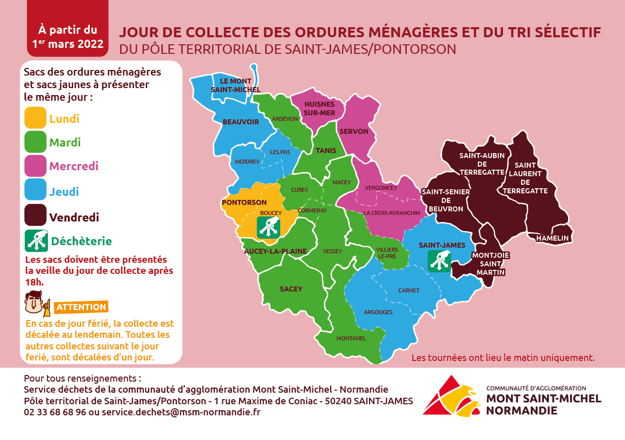 Carte JourCollecte SaintJamesPontorson 2021
