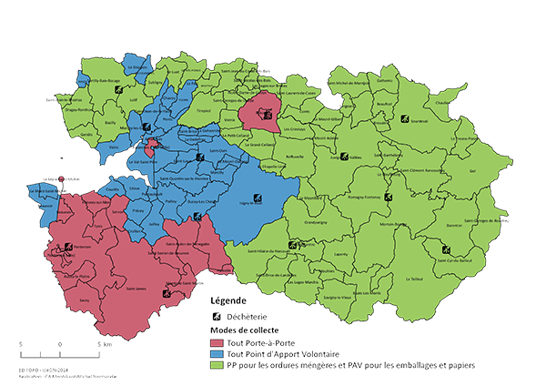 Carte jours et modes de collecte